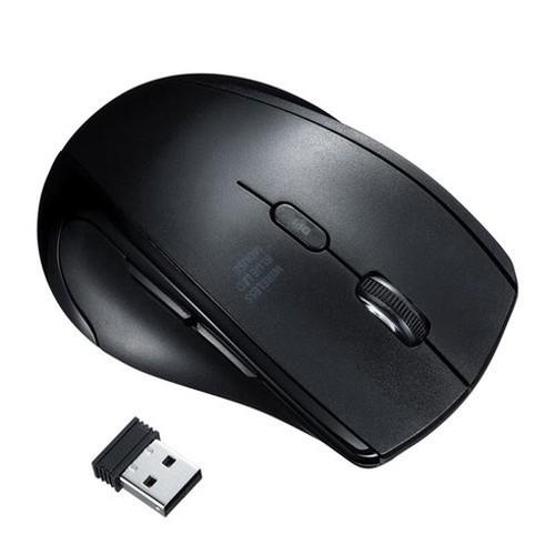 サンワサプライ 静音ワイヤレスブルーLEDマウス 5ボタン・左手用 無線 ワイヤレス マウス PC ...