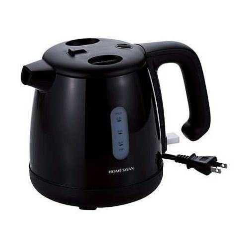 ホームスワン 電気ケトル0.8L ブラック 22.5×15.5×17cm 転倒漏れ防止機能付き C7...