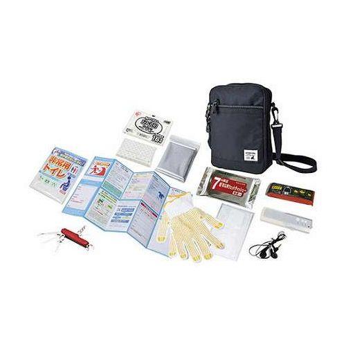 ショルダー防災セット12点 ショルダーバッグ・防寒シート・非常用トイレ・ポケットティッシュ・カイロ・...
