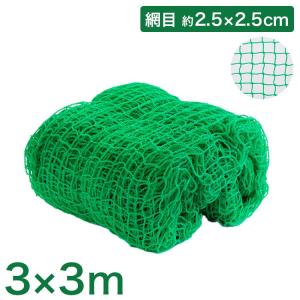 バックネット 野球 3×3m 網目2.5cm グリーン 防球ネット ネット 保護用ネット 多目的ネット ゴルフネットバッティングネット カラスよけ ゴミネット｜recommendo