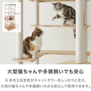 キャットタワー 木製 据え置き 大型猫 68×...の詳細画像3