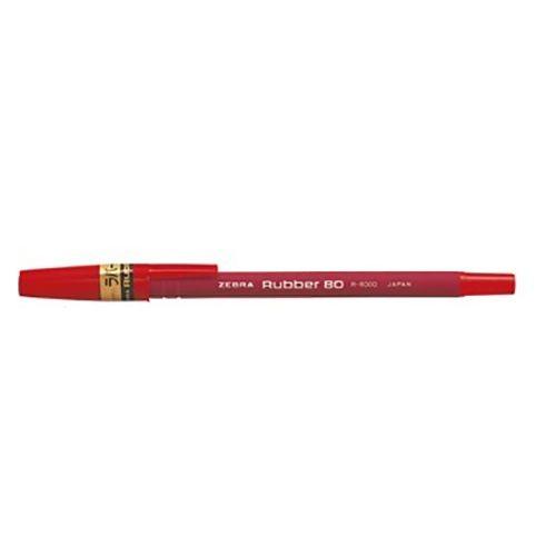 ゼブラ ラバー80ボールペン 赤 1 本 R-8000-R 文房具 オフィス 用品