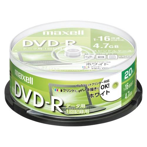 maxell データ用DVD-R4.7GB 16倍速 20枚 プリンタブル 1 個 DR47PWE....