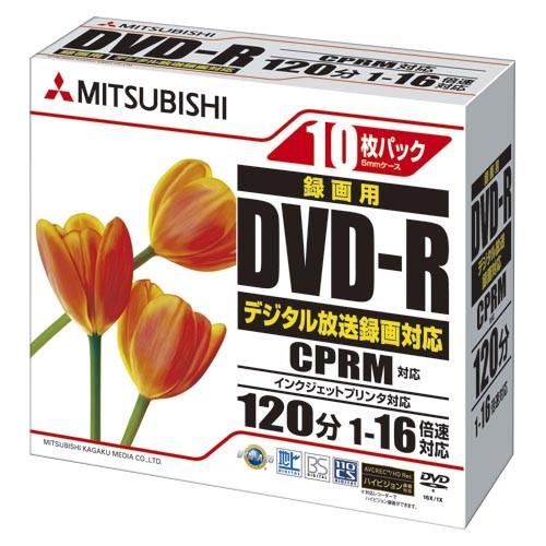 三菱化学メディア 録画用DVD-R X16 10枚ケース白 1 パック VHR12JPP10 文房具...