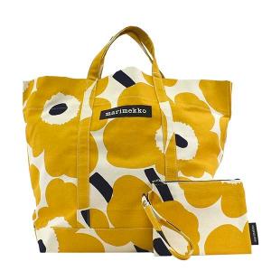 マリメッコ marimekko トートバッグ 48467 ISO PERUSKASSI UNIKKO BAG OFF WHITE/YELLOW/DARK BLUE YL 送料無料｜recommendo