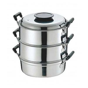 桃印18-0角型蒸器 29cm 3段 0472900 蒸し器 ステンレス IH対応 業務用