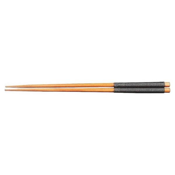丸十 木製 糸巻き菜箸 黒 454220