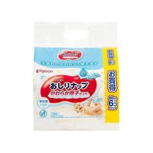 おしりナップ やわらか厚手仕上げ 純水99% 80枚入×6個パック 126413168｜recommendo