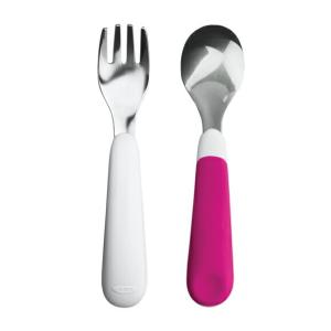 OXO Tot オクソートット 正規品 フォーク&amp;スプーンセット ピンク FDOX6124100 代引不可