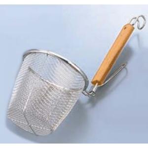 TS 18-8 平木柄 うどんてぼ 平底 代引不可