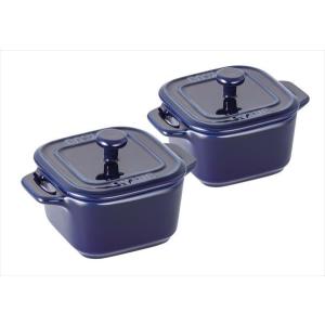 Staub（ストウブ） エクストラ ミニスクエア ココット 2pcsセットペア