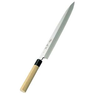 東周作 刺身包丁 柳刃包丁 240mm 青紙2号 八角水牛柄 : ほんまもん