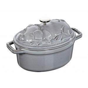【新品】STAUB ストウブ Wa-NABE M グレー 両手鍋 18㎝ ストウブ(Staub) ストウブ Wa-NABE グレー M 18cm 鋳物ホーロー鍋