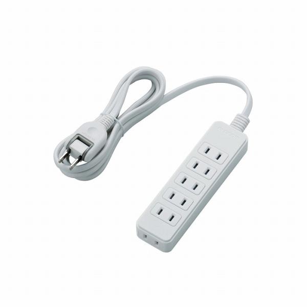 エレコム 壁から出っ張らない スイング プラグ 電源タップ 6個口 2m ホコリ防止 L字プラグ ホ...