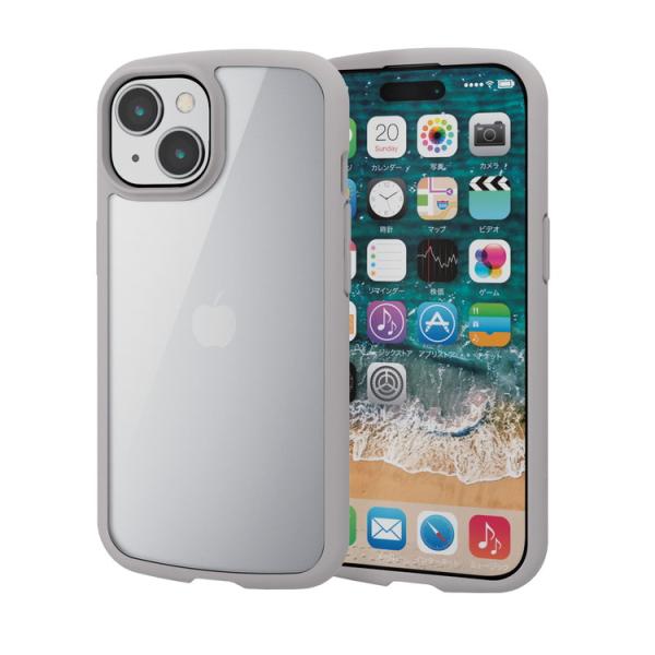 エレコム iPhone 15 用 ケース ハイブリッド カバー 衝撃吸収 軽量 薄型 カメラ周り保護...