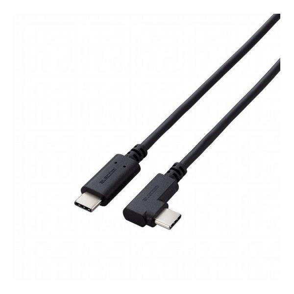 エレコム USB Type C ケーブル USB-C to USB-C 2m L字 やわらか 充電/...