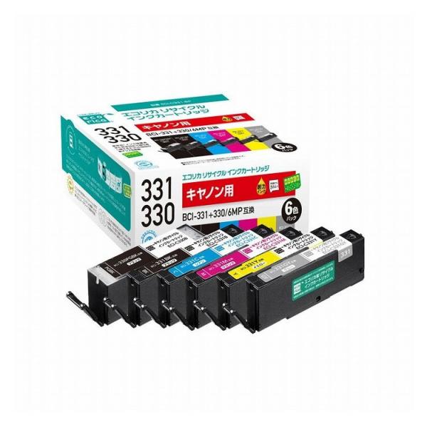 エコリカ CANON BCI-331+330 6MP 対応 リサイクル インク カートリッジ 6色パ...