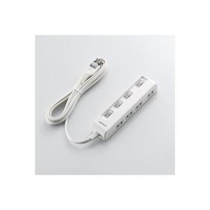 ELECOM エレコム 個別スイッチ付省エネタップ 横挿しタイプ T-E5C-2430WH 代引不可