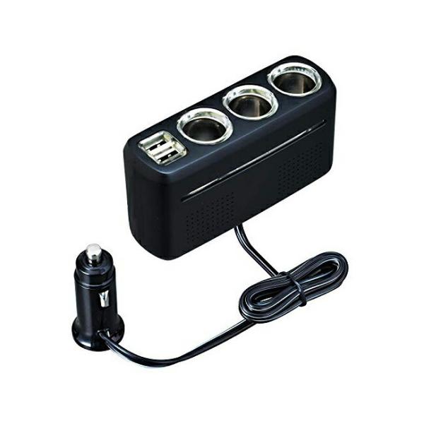 セイワ カーソケット DC/DCコンバーター F298 DC12Vソケット 3口 USBポート 2口...