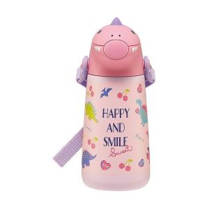 スケーター ダイカット ストロー ステンレス ボトル 370ml 水筒 保冷 専用 ハッピー&amp;スマイル キャラクター かわいい 可愛い 男の子 女の子 キッズ