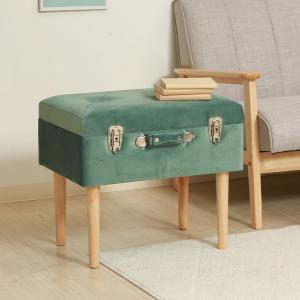 トランクスツール ミント 収納付き ベンチ アンティーク かわいい おしゃれ 韓国インテリア リビング 寝室 代引不可