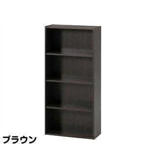 BDラック(BOOK&amp;DVD) ブラウン HP9418WH カラーボックス 4段