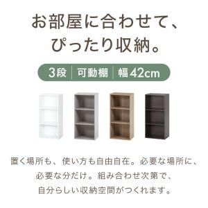 カラーボックス 3段 可動棚 A4 テレビ台 ...の詳細画像1