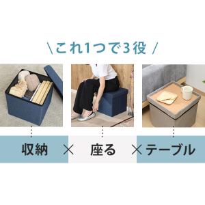 収納スツール 幅35cm 高さ35cm 収納ボ...の詳細画像1