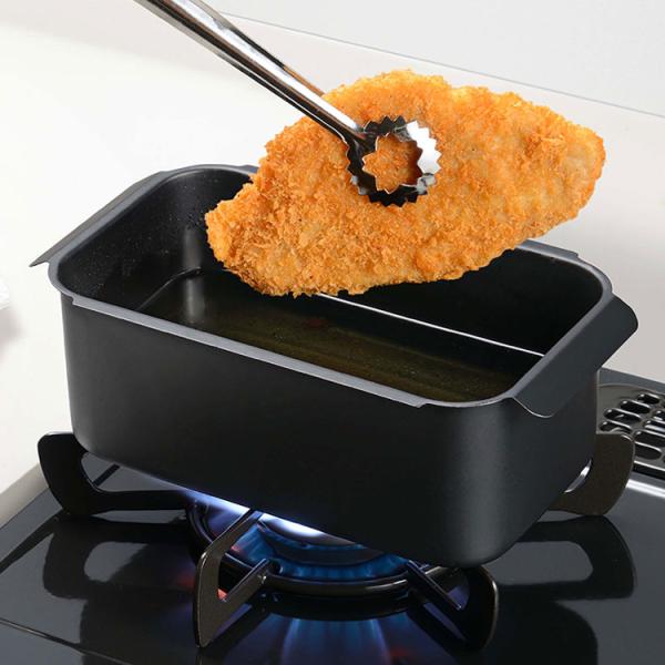 角型揚げ鍋 IH対応 天ぷら鍋 角型 スクエア スリム コンパクト 四角型 ミニ 揚げ鍋 天ぷら 揚...