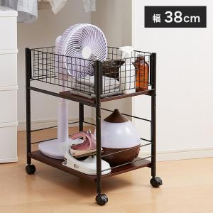 キャスター付き クローゼット収納ラック 幅38cm 棚板自由自在