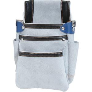 SK11・皮製釘袋3段スイングポケット・SMK-SWP 大工道具：収納用品：革腰袋釘袋サック1