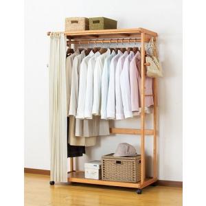 ハンガーラック 竹の木材衣服掛 クローゼット 竹製 ワードロップ