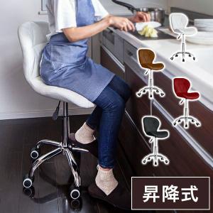 昇降式 回転チェア キャスター 背もたれ付き 360度回転式 カウンターチェア バーチェア キッチンチェア デスクチェア イス 椅子 チェアー コンパクト 代引不可