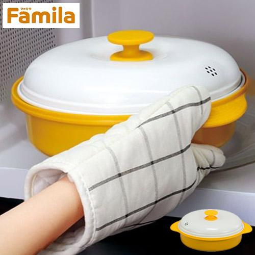 ファミラ 電子レンジ用調理器 レンジグリルパン 蒸し器プレート付き フードコーディネーター監修 レシ...
