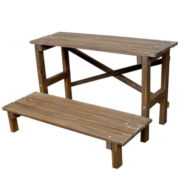 フラワースタンド 2段 木製 JSFS2-800 天然木 玄関 カントリー ブリティッシュ 北欧 ナ...