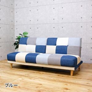 ソファ パッチワークソファーベッド 3人掛け ...の詳細画像2