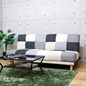 ソファ パッチワークソファーベッド 3人掛け ...の詳細画像3