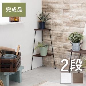 コーナーラック 完成品 2段 オープンラック 棚 スリム ディスプレイラック アイアン スチール リビング キッチンラック トイレラック 玄関 