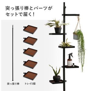 突っ張り棚 縦型 6点セット 角型トレイ5個 ...の詳細画像5