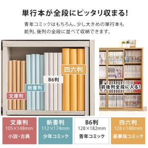 前後2列スライド式本棚 幅120cm スリム ...の詳細画像5