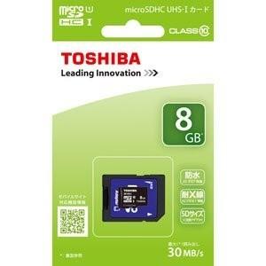 東芝 TOSHIBA microSDHCメモリーカード 8GB Class10 UHS-I MUB008GX PC｜recommendo