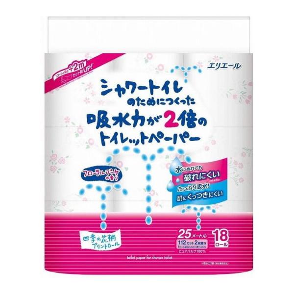 単品16個セット シャワー吸水力が2倍のトイレットフラワー18R 大王製紙株式会社 代引不可