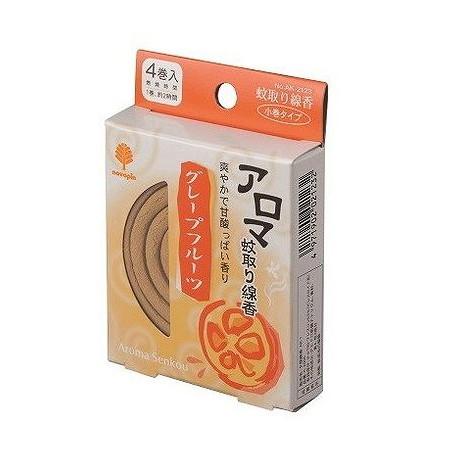 単品4個セット アロマ蚊取り線香 グレープフルーツ 4巻 代引不可 メール便