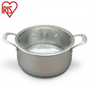 ヨシカワ 両手鍋 22cm IH対応 蓋付き COOK EASY 日本製 （ ガス火対応