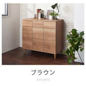 日本製 完成品 北欧 木製 キャビネット 幅8...の詳細画像2