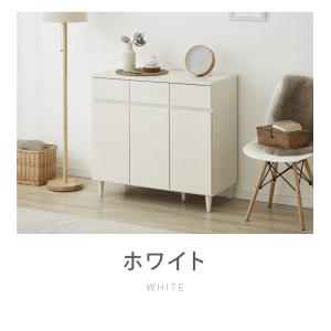 日本製 完成品 北欧 木製 キャビネット 幅8...の詳細画像3