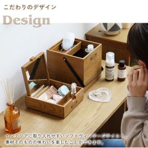 コスメボックス メイクボックス ミラー付き 木...の詳細画像4