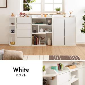 カウンター下収納 薄型 ミニ キャビネット 両...の詳細画像1
