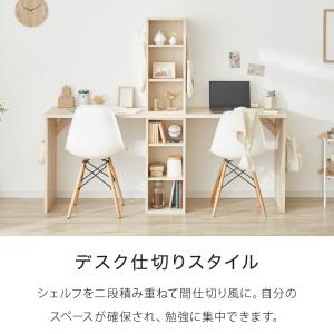 棚付きツインデスク 180×45 棚付き ツイ...の詳細画像5