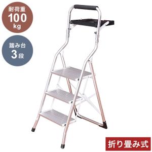 未使用品 トラスコ アルミ踏み台 脚立 3段 脚カバー付 折りたたみ 幅50cm 高さ128cm 耐荷重100kg 札幌 西岡店 TRUSCO アルミ製踏台 軽作業用・脚カバー付 3段の通販｜踏台｜はしご